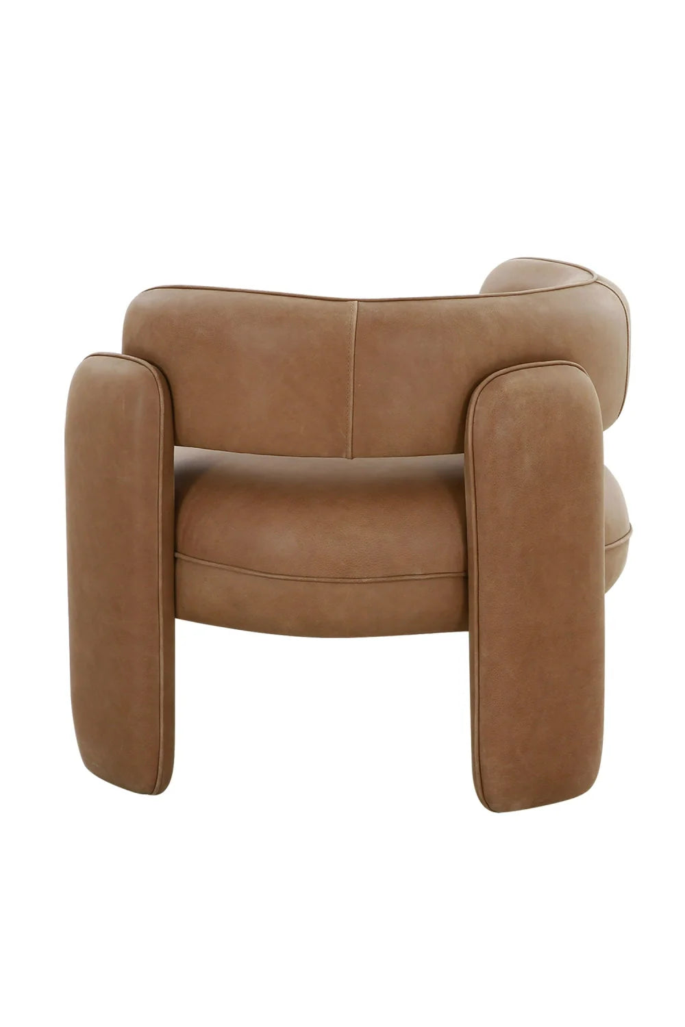 Luxury Brown Leather Lounge Chair Modern Italian Style for Villa