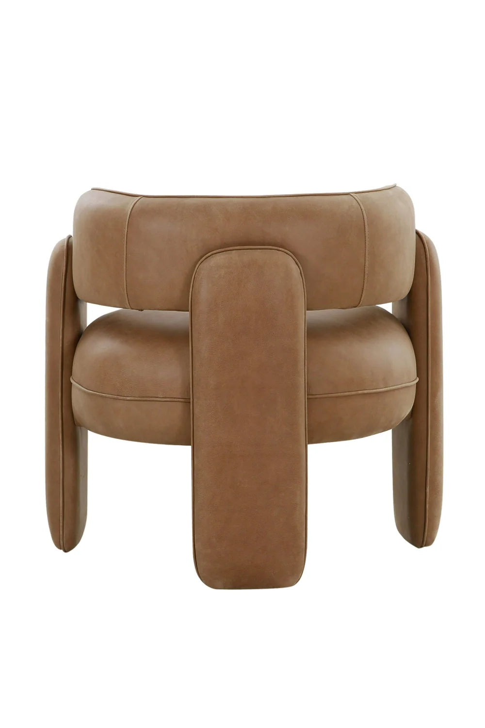 Luxury Brown Leather Lounge Chair Modern Italian Style for Villa