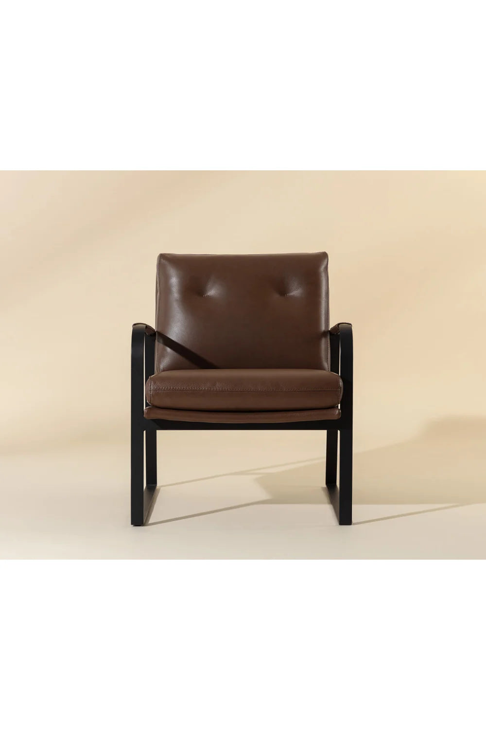 Luxury Brown Leather Lounge Chair Modern Italian Style for Villa