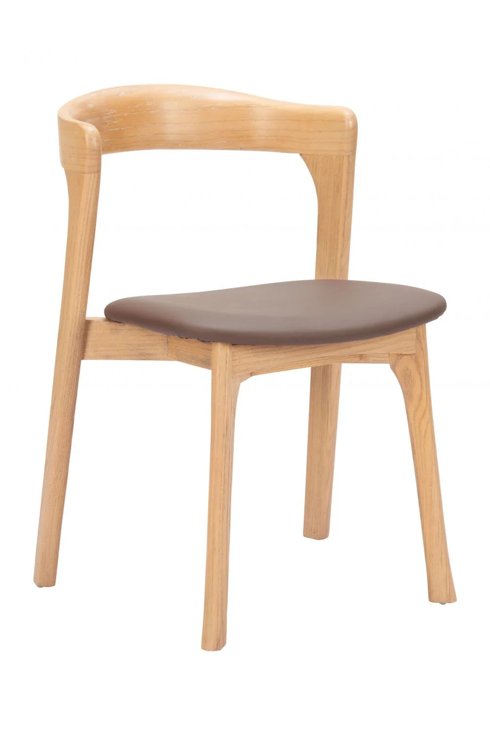 Luxury Brown Leather Modern Dining Chair European Style for Villa