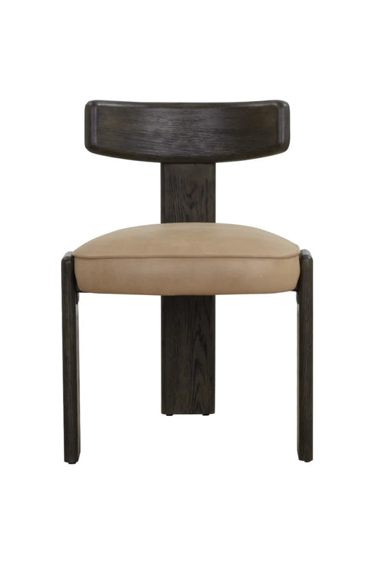 Luxury Brown Leather Modern Dining Chair European Style for Villa