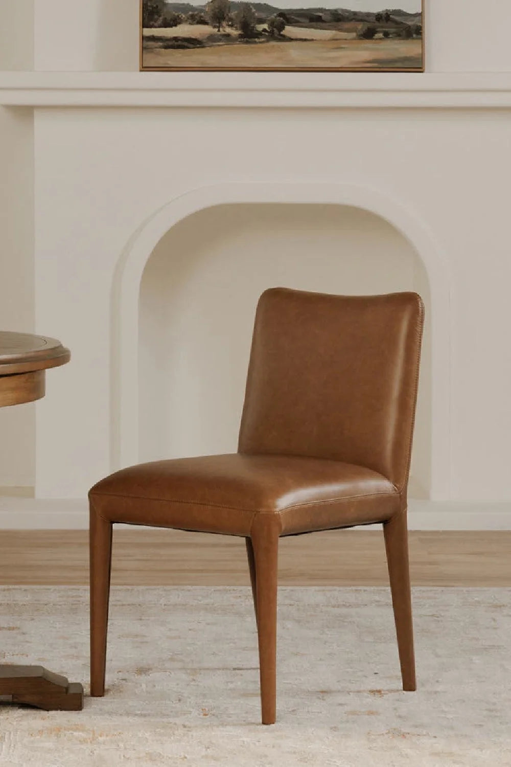 Luxury Brown Leather Modern Dining Chair European Style for Villa