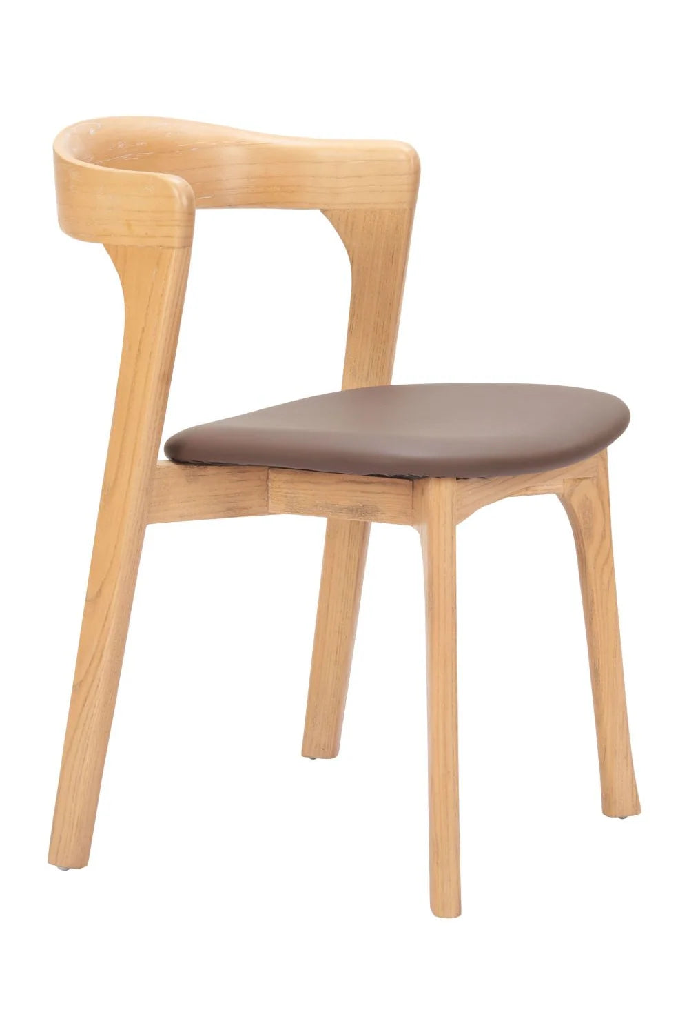 Luxury Brown Leather Modern Dining Chair European Style for Villa
