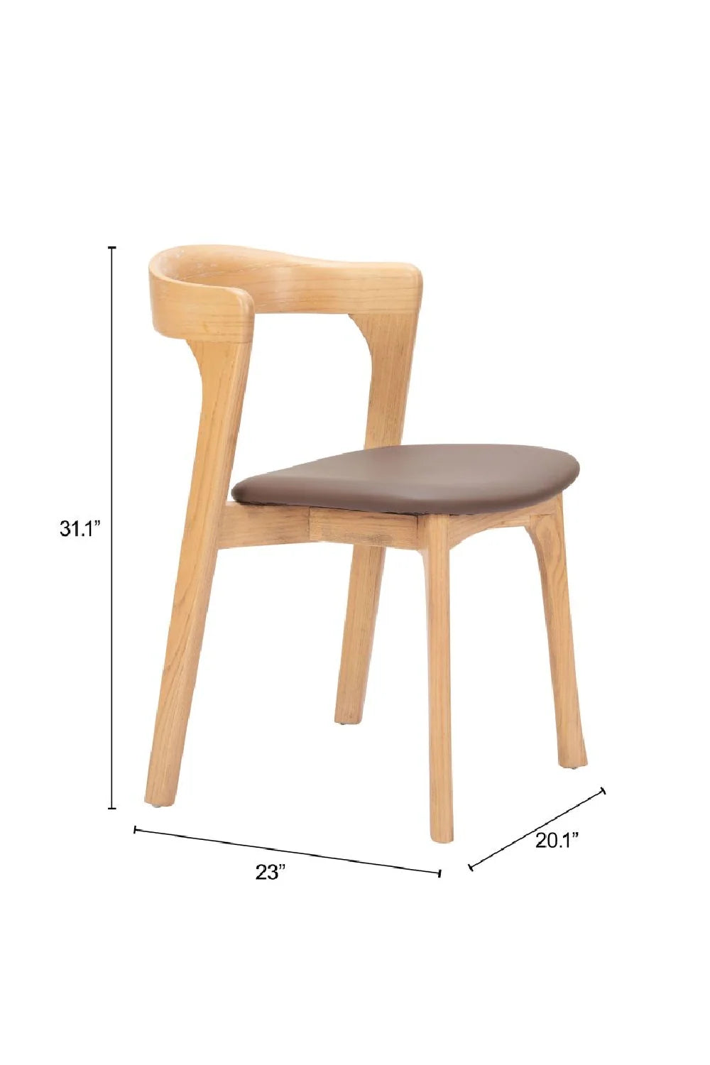 Luxury Brown Leather Modern Dining Chair European Style for Villa