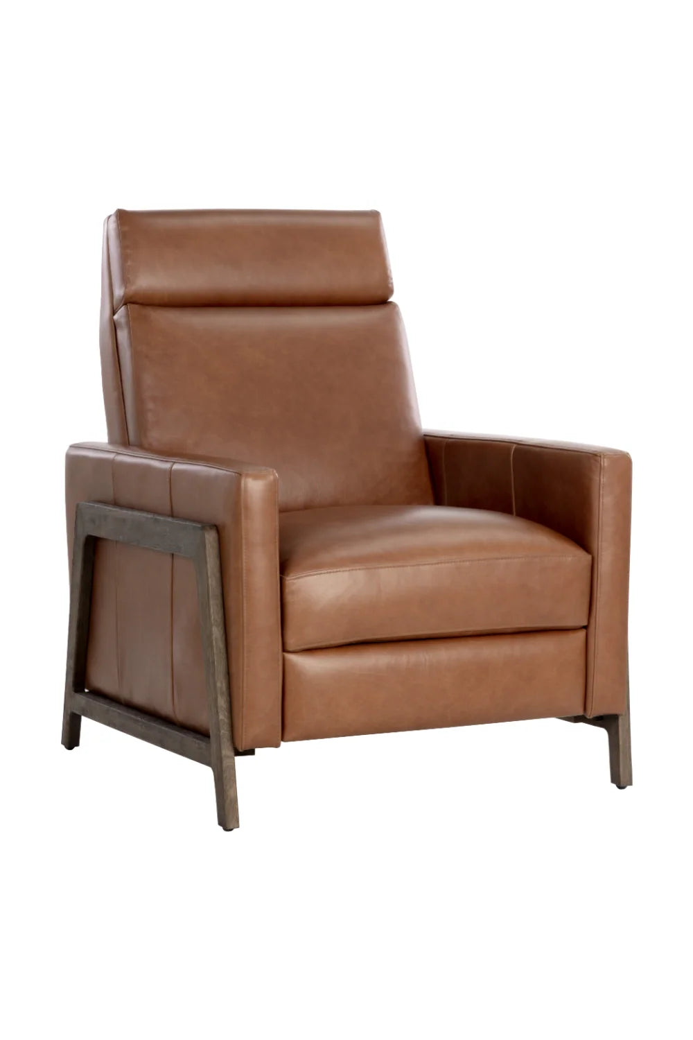 Luxury Brown Leather Recliner Armchair Modern Italian Style for Villa