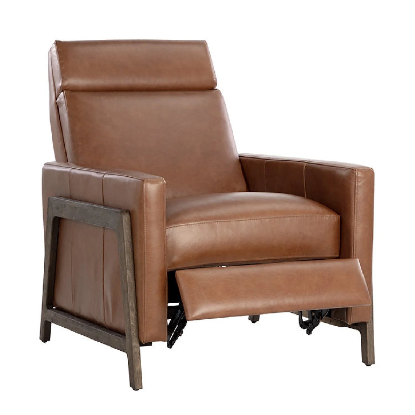 Luxury Brown Leather Recliner Armchair Modern Italian Style for Villa