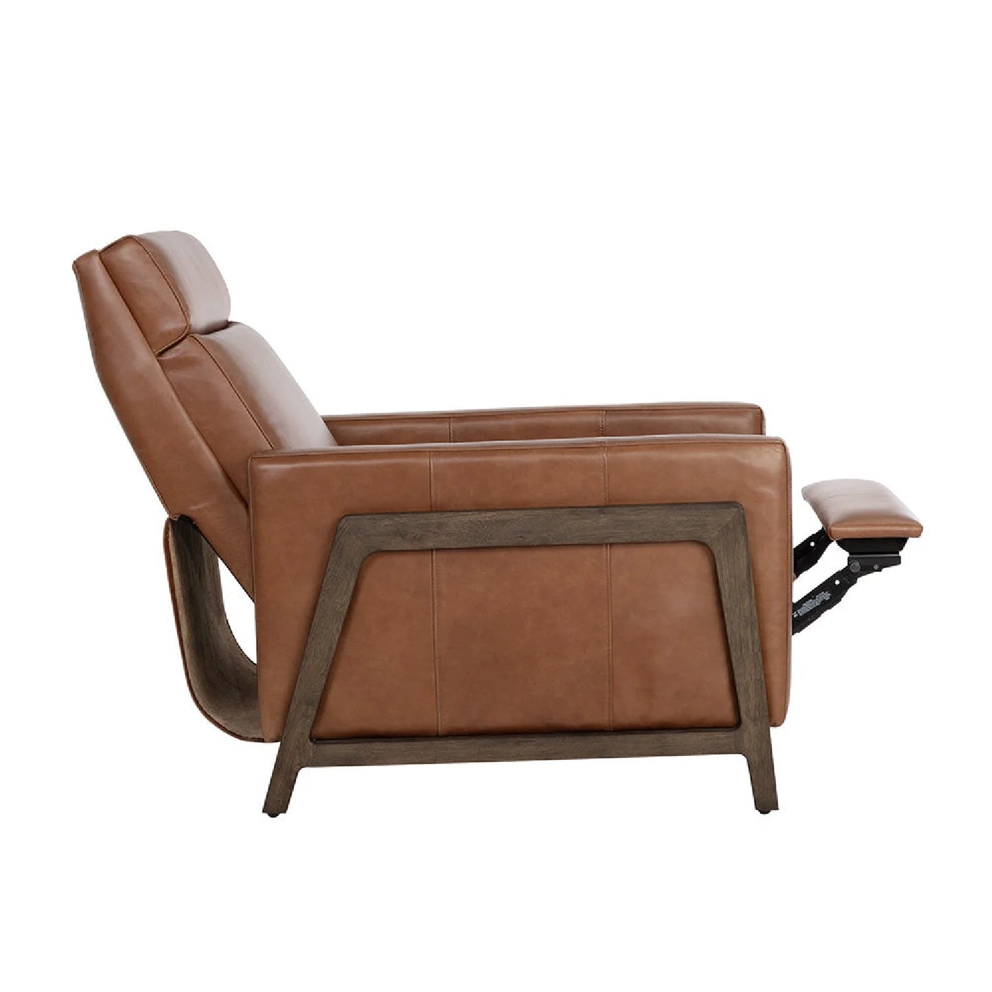 Luxury Brown Leather Recliner Armchair Modern Italian Style for Villa