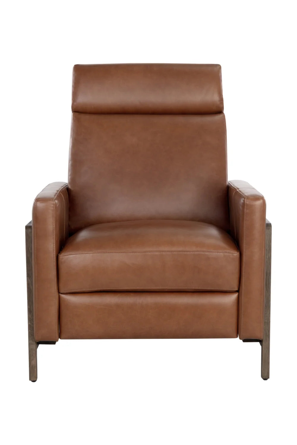 Luxury Brown Leather Recliner Armchair Modern Italian Style for Villa