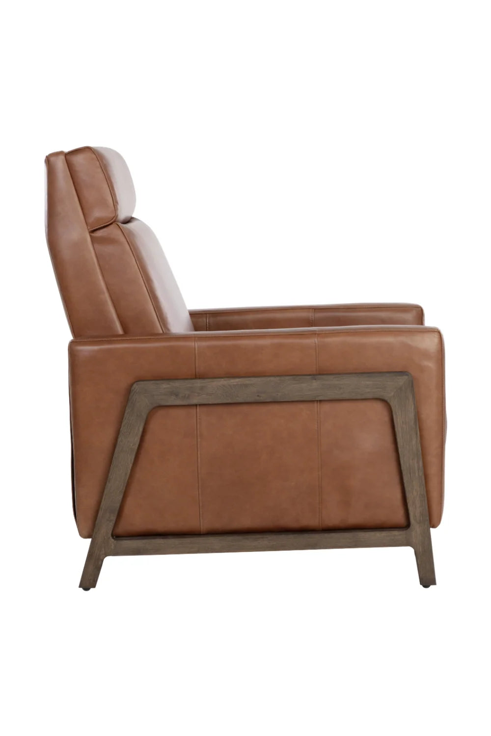 Luxury Brown Leather Recliner Armchair Modern Italian Style for Villa