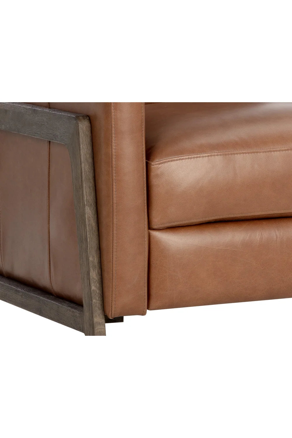Luxury Brown Leather Recliner Armchair Modern Italian Style for Villa