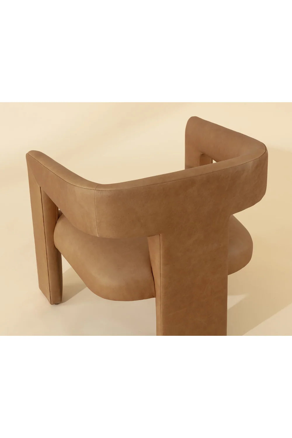 Luxury Brown Leather Sculptural Lounge Chair Modern Italian Style for Villa