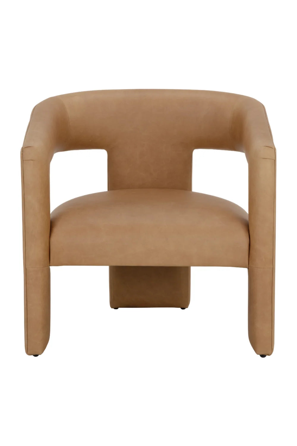 Luxury Brown Leather Sculptural Lounge Chair Modern Italian Style for Villa