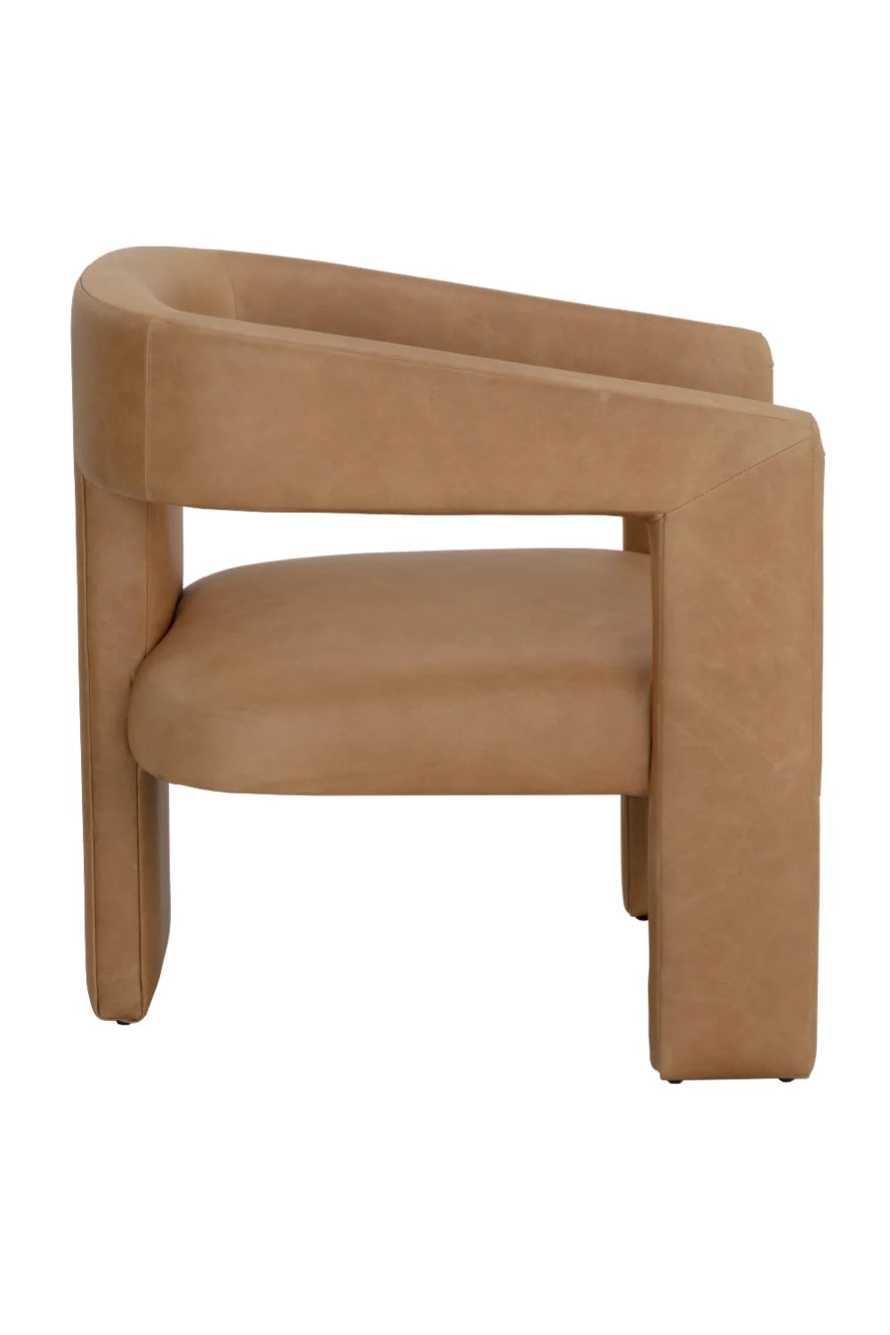 Luxury Brown Leather Sculptural Lounge Chair Modern Italian Style for Villa
