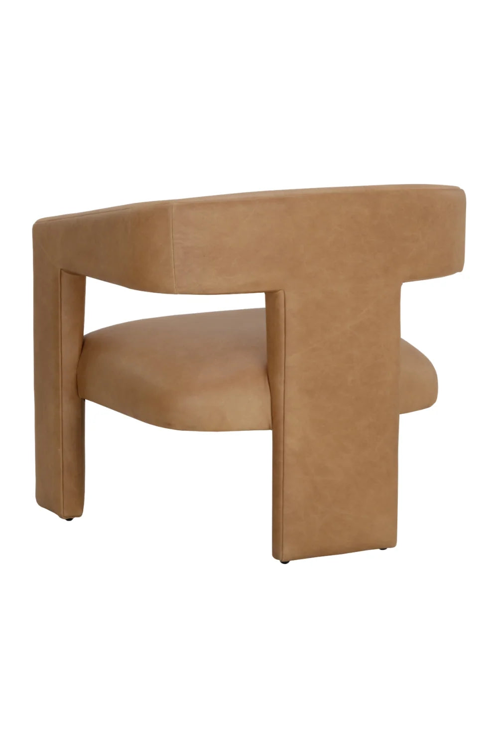 Luxury Brown Leather Sculptural Lounge Chair Modern Italian Style for Villa