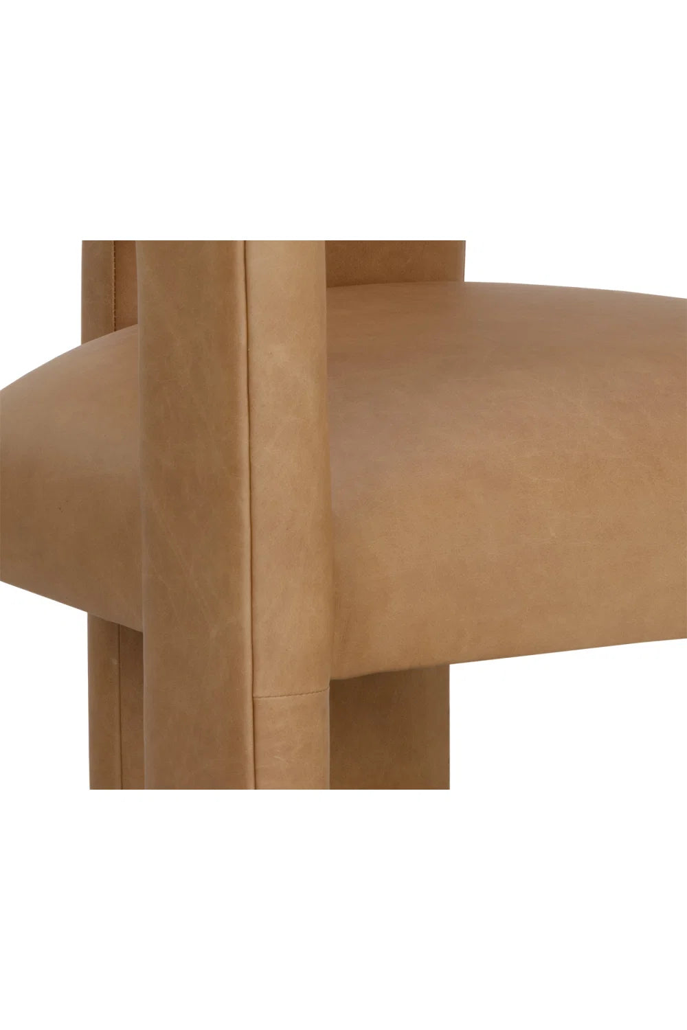 Luxury Brown Leather Sculptural Lounge Chair Modern Italian Style for Villa