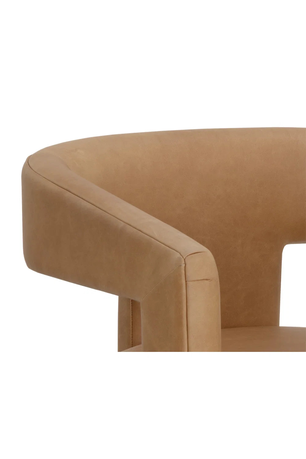 Luxury Brown Leather Sculptural Lounge Chair Modern Italian Style for Villa