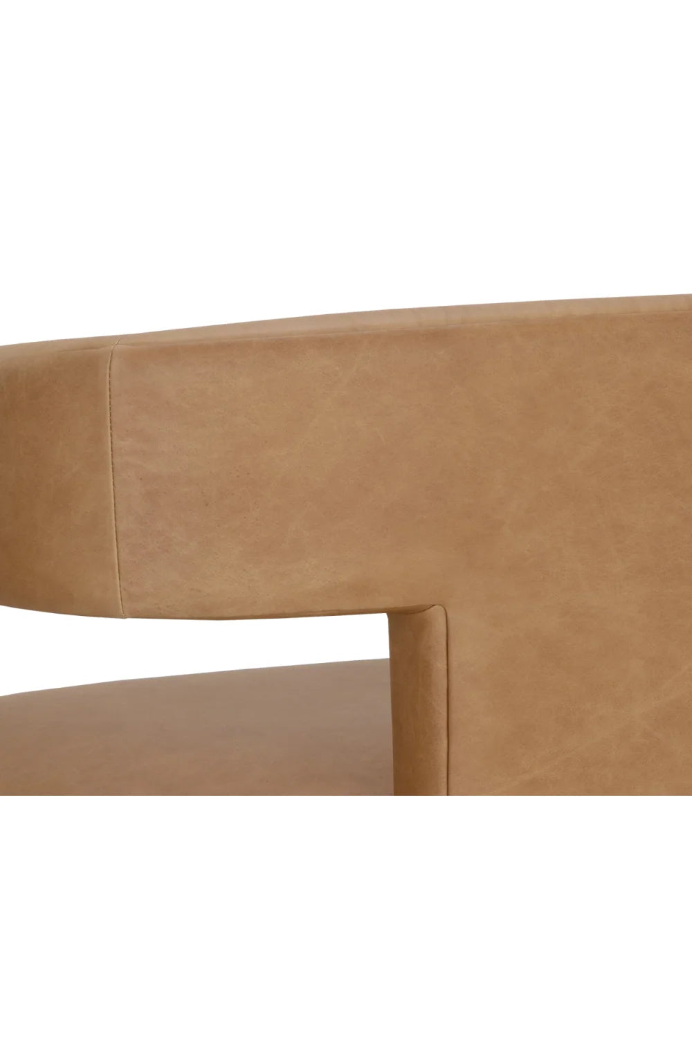 Luxury Brown Leather Sculptural Lounge Chair Modern Italian Style for Villa