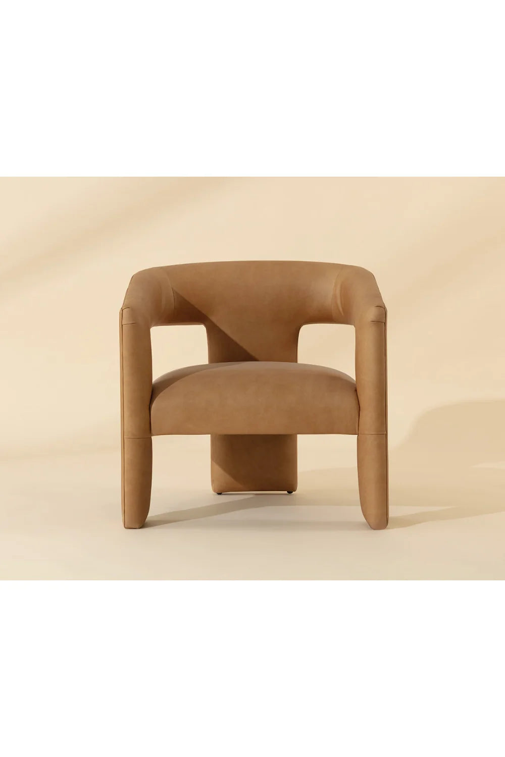 Luxury Brown Leather Sculptural Lounge Chair Modern Italian Style for Villa