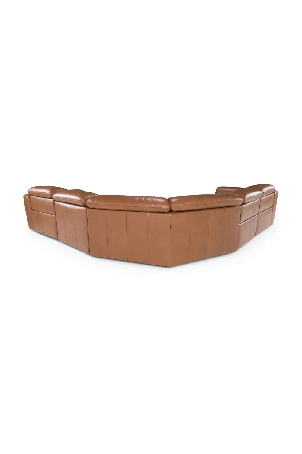 Luxury Brown Leather Sectional Sofa Modern Italian Style for Villa