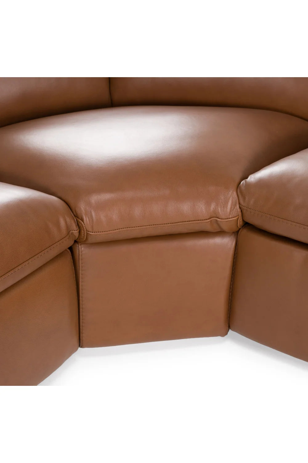 Luxury Brown Leather Sectional Sofa Modern Italian Style for Villa