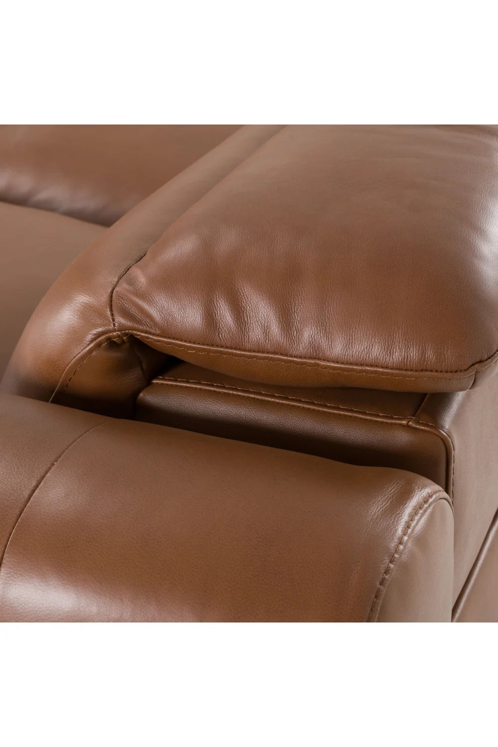 Luxury Brown Leather Sectional Sofa Modern Italian Style for Villa