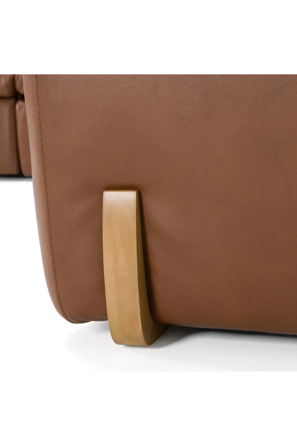 Luxury Brown Leather Sectional Sofa Modern Italian Style for Villa