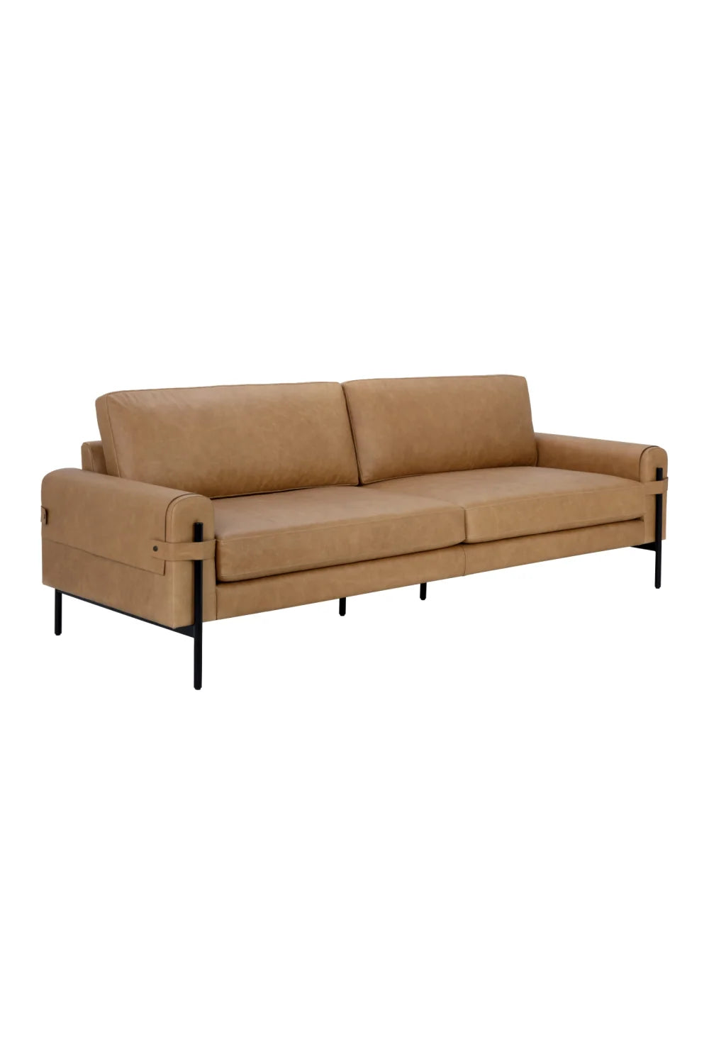 Luxury Brown Leather Sofa Modern Italian Style for Villa
