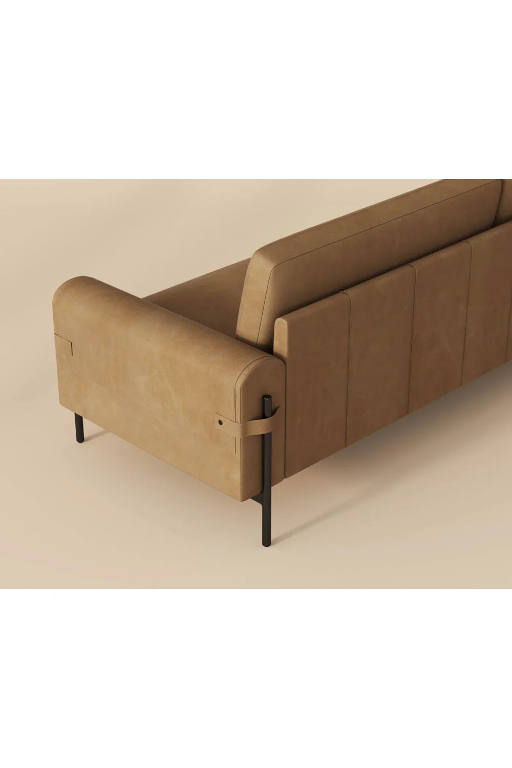 Luxury Brown Leather Sofa Modern Italian Style for Villa