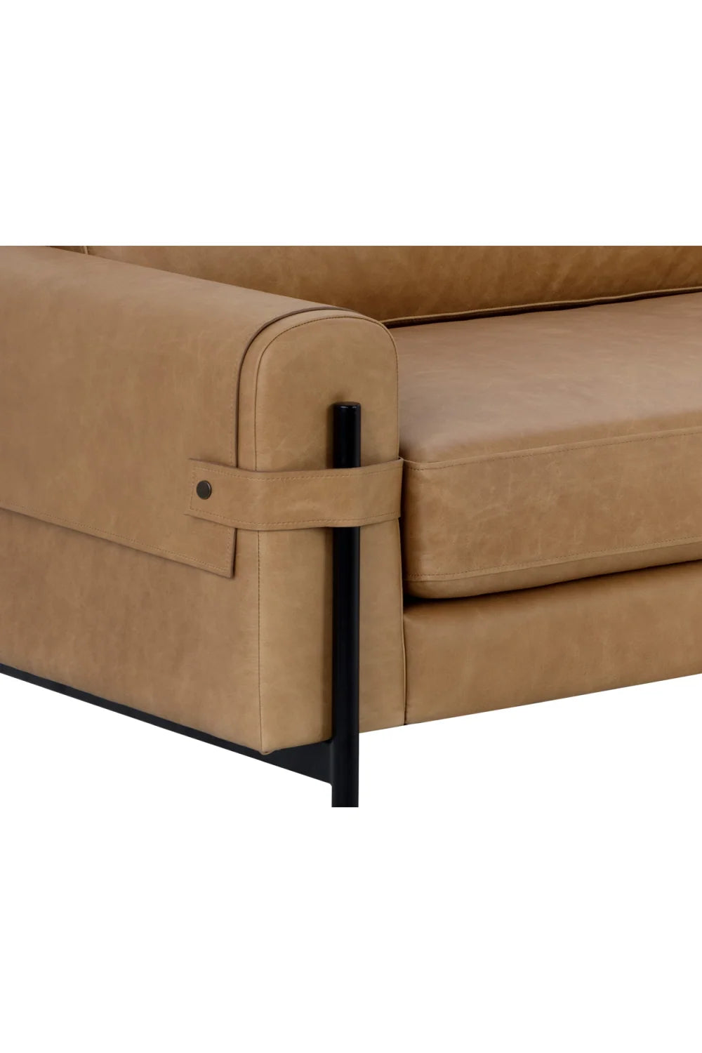 Luxury Brown Leather Sofa Modern Italian Style for Villa