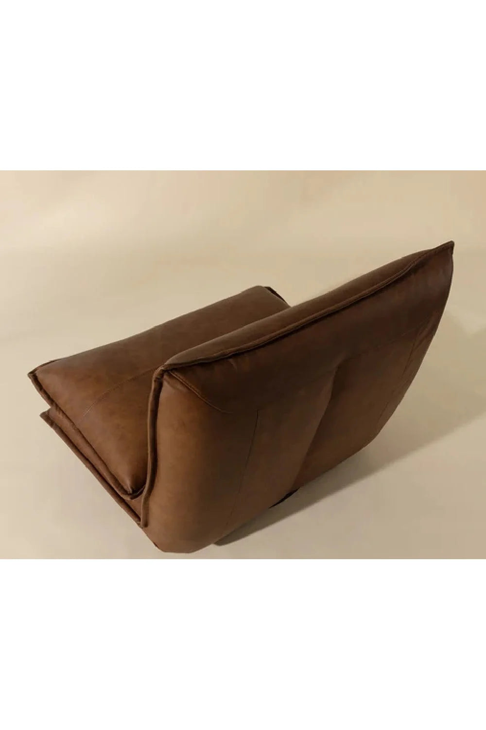 Luxury Brown Leather Swivel Lounge Chair Modern Italian Style for Villa