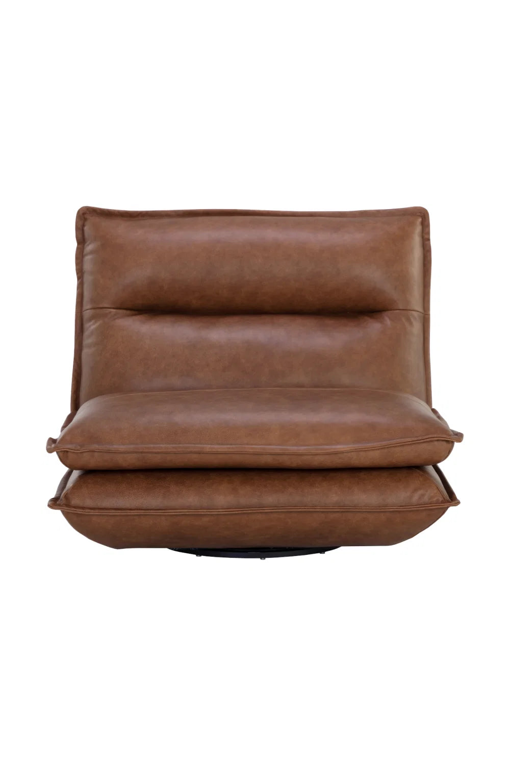 Luxury Brown Leather Swivel Lounge Chair Modern Italian Style for Villa