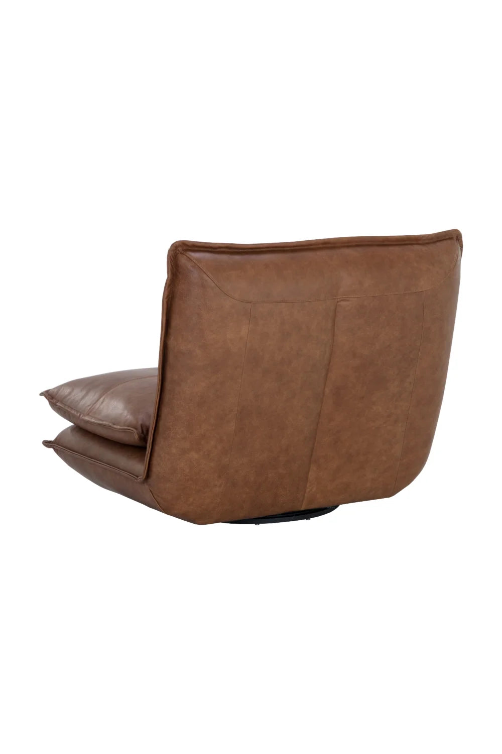 Luxury Brown Leather Swivel Lounge Chair Modern Italian Style for Villa