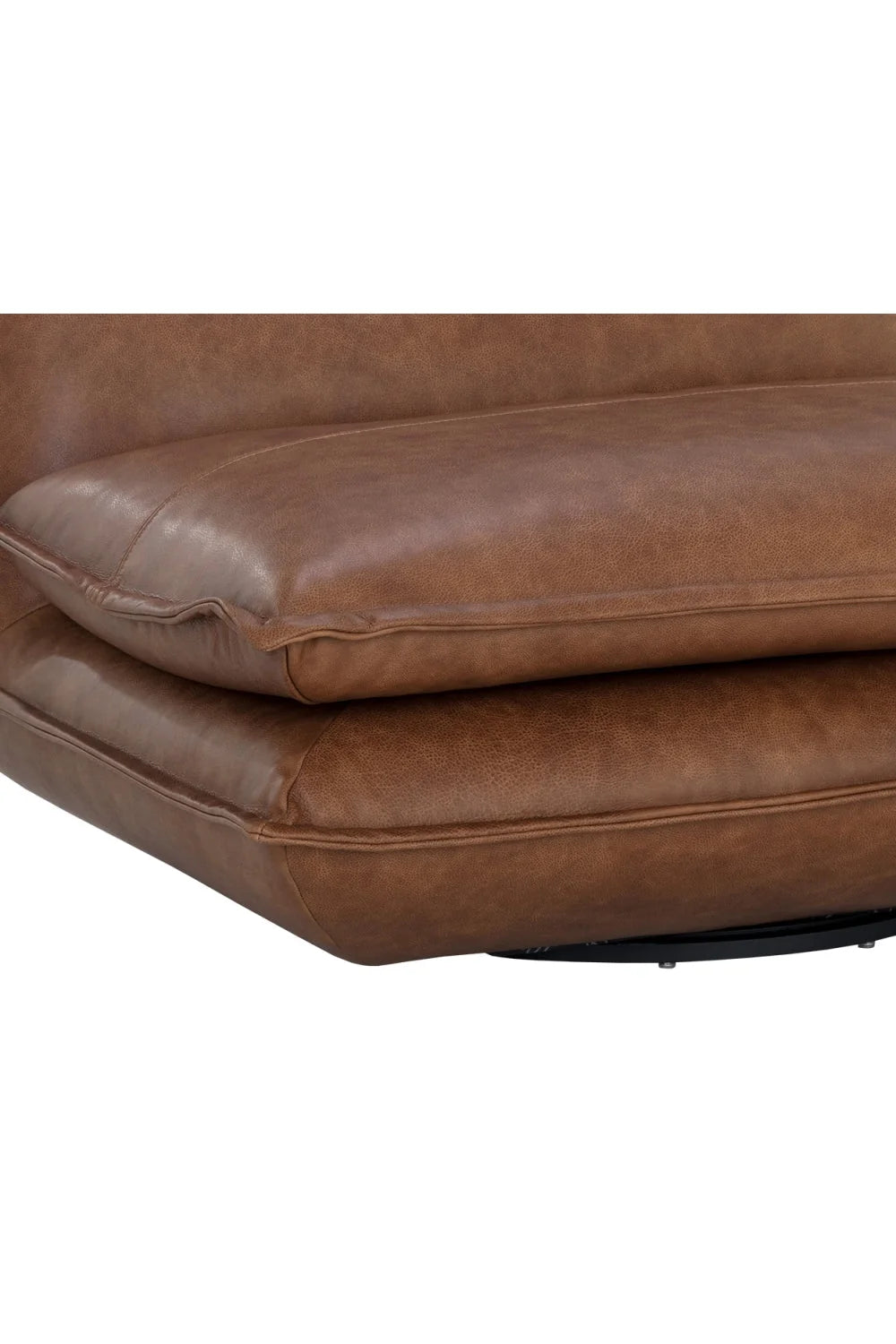 Luxury Brown Leather Swivel Lounge Chair Modern Italian Style for Villa