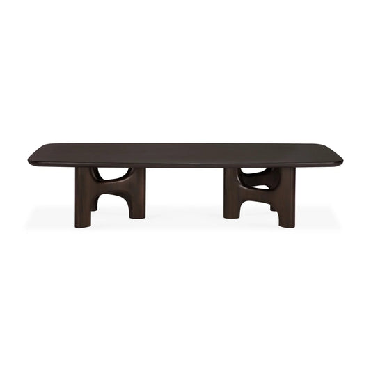 Luxury Brown Mahogany Coffee Table Modern Italian Style for Villa