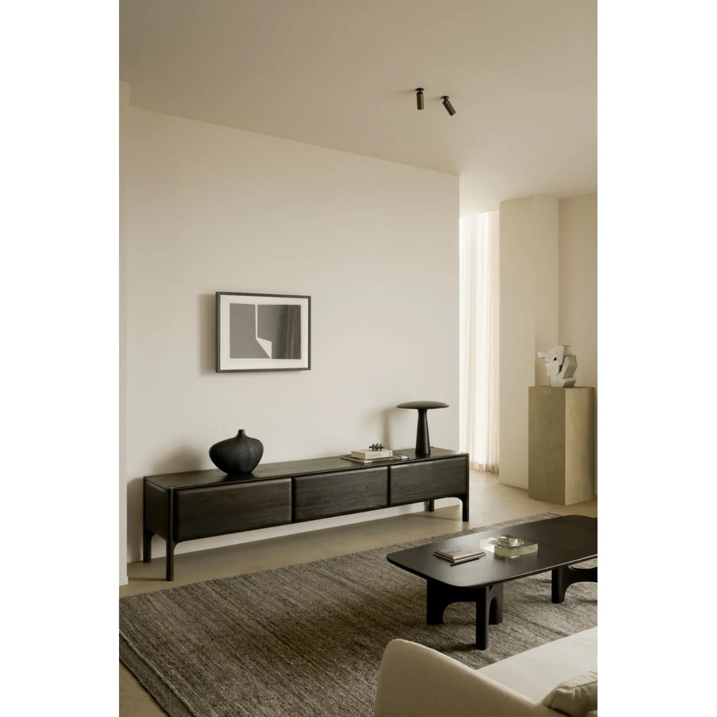 Luxury Brown Mahogany Coffee Table Modern Italian Style for Villa