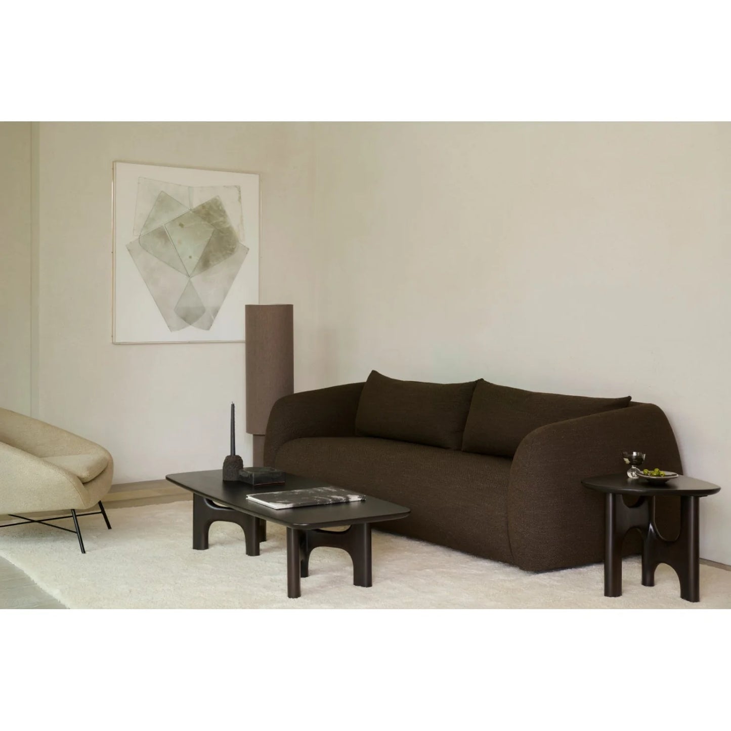 Luxury Brown Mahogany Coffee Table Modern Italian Style for Villa