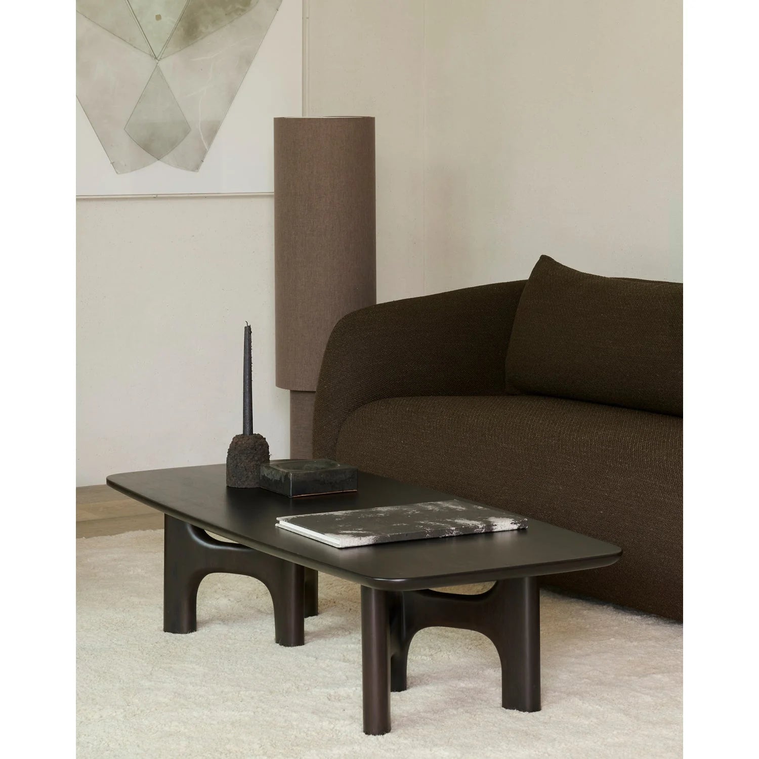 Luxury Brown Mahogany Coffee Table Modern Italian Style for Villa