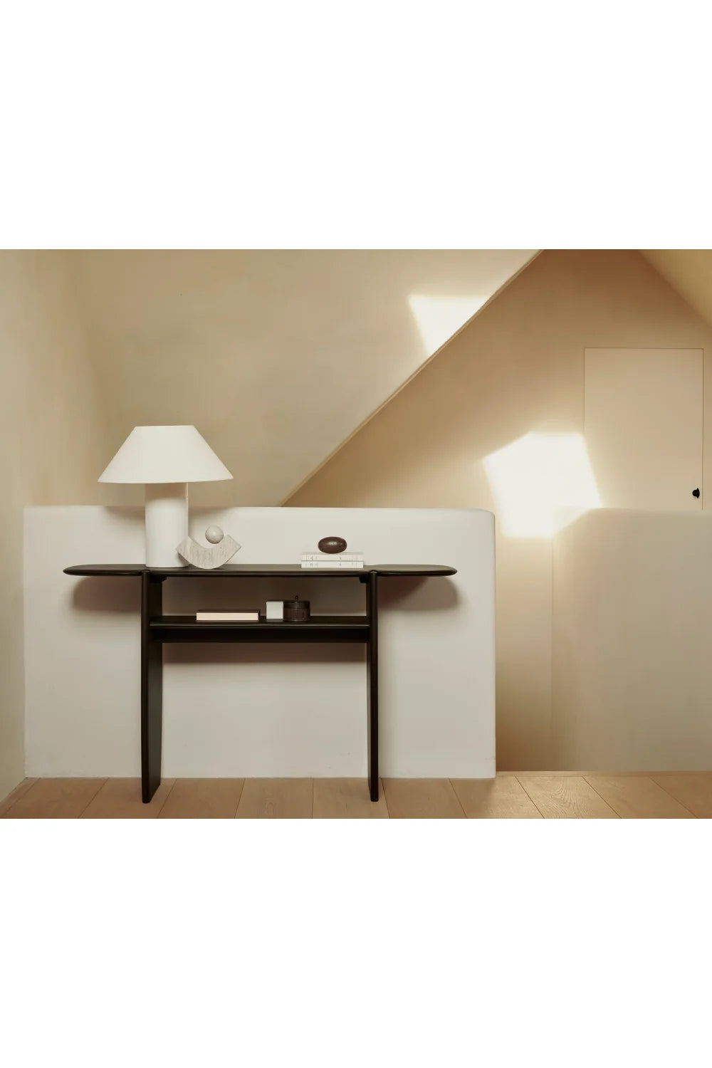 Luxury Brown Mahogany Console Table Modern Italian Style for Villa