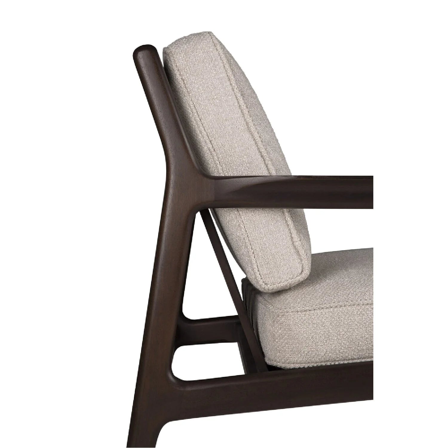 Luxury Brown Mahogany Lounge Chair Modern Italian Style for Villa