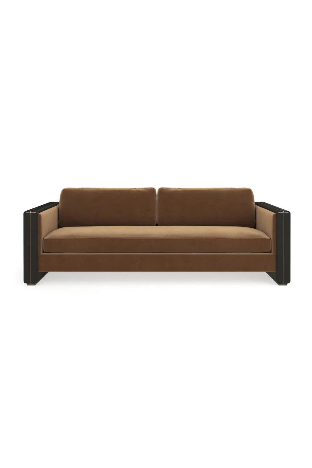 Luxury Brown Mohair Four Seater Sofa Modern Italian Style for Villa