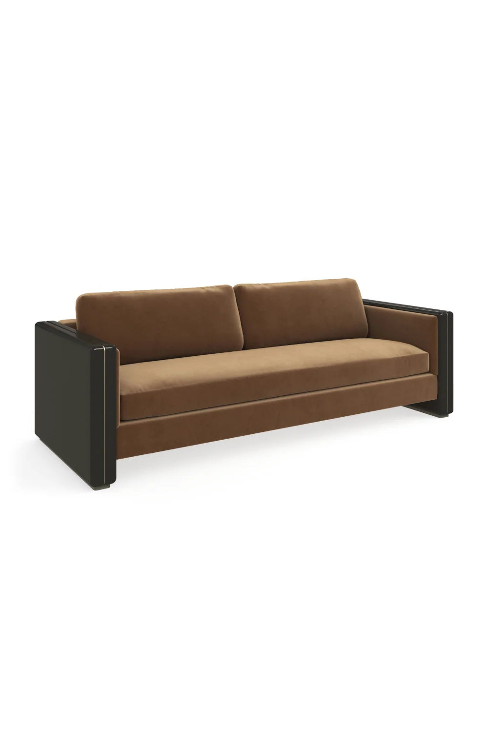 Luxury Brown Mohair Four Seater Sofa Modern Italian Style for Villa