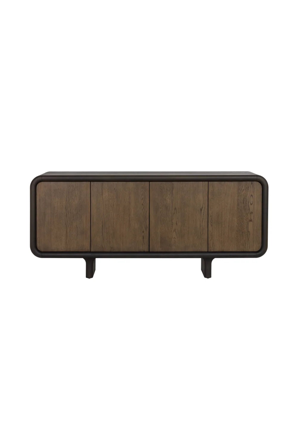 Luxury Brown Oak 4-Door Sideboard European Style for Villa