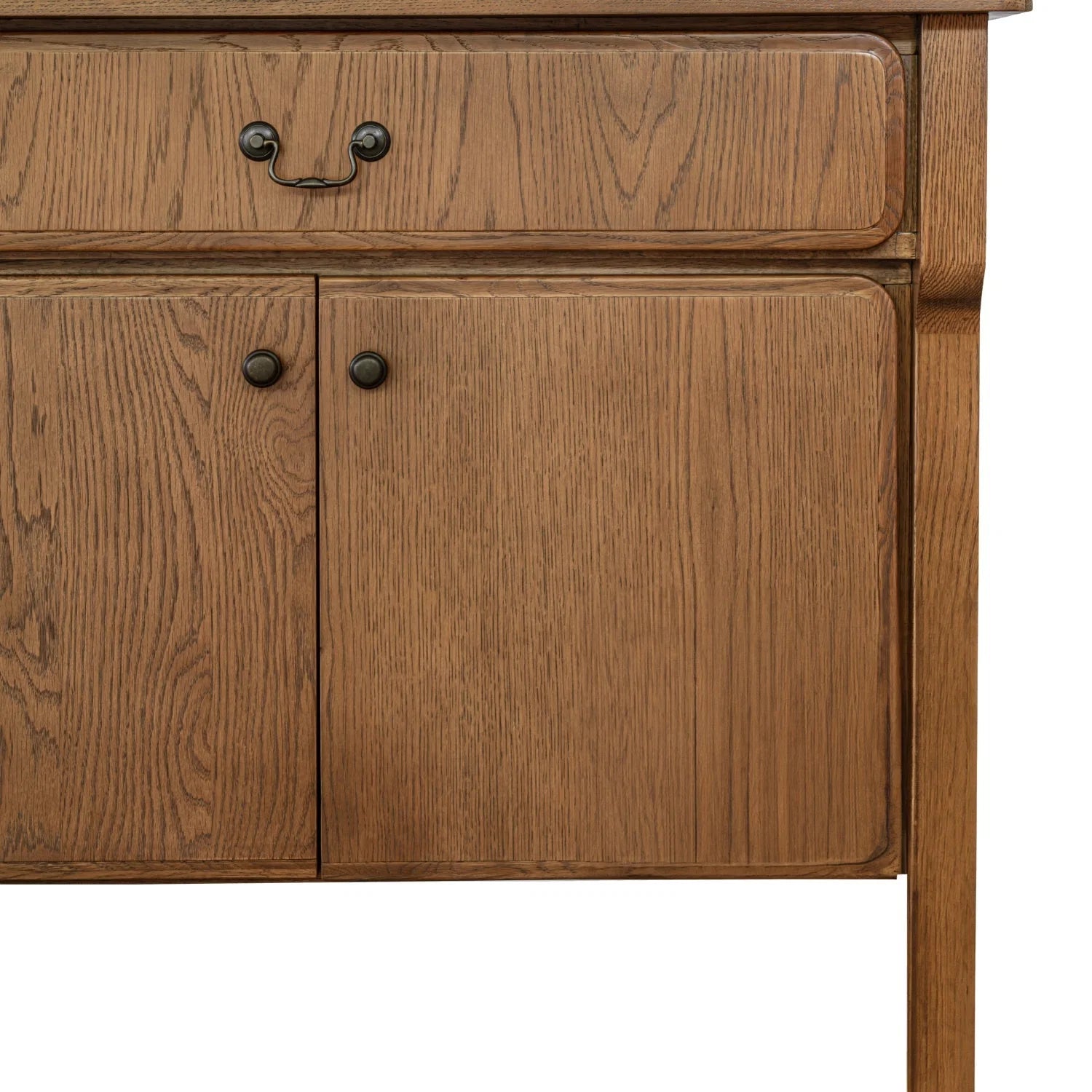 Luxury Brown Oak 4-Door Sideboard European Style for Villa