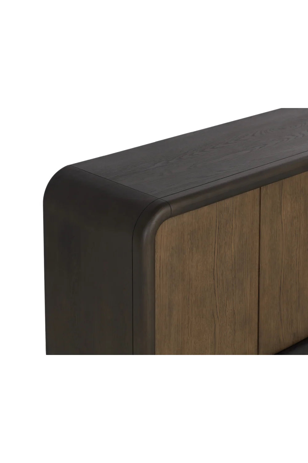 Luxury Brown Oak 4-Door Sideboard European Style for Villa