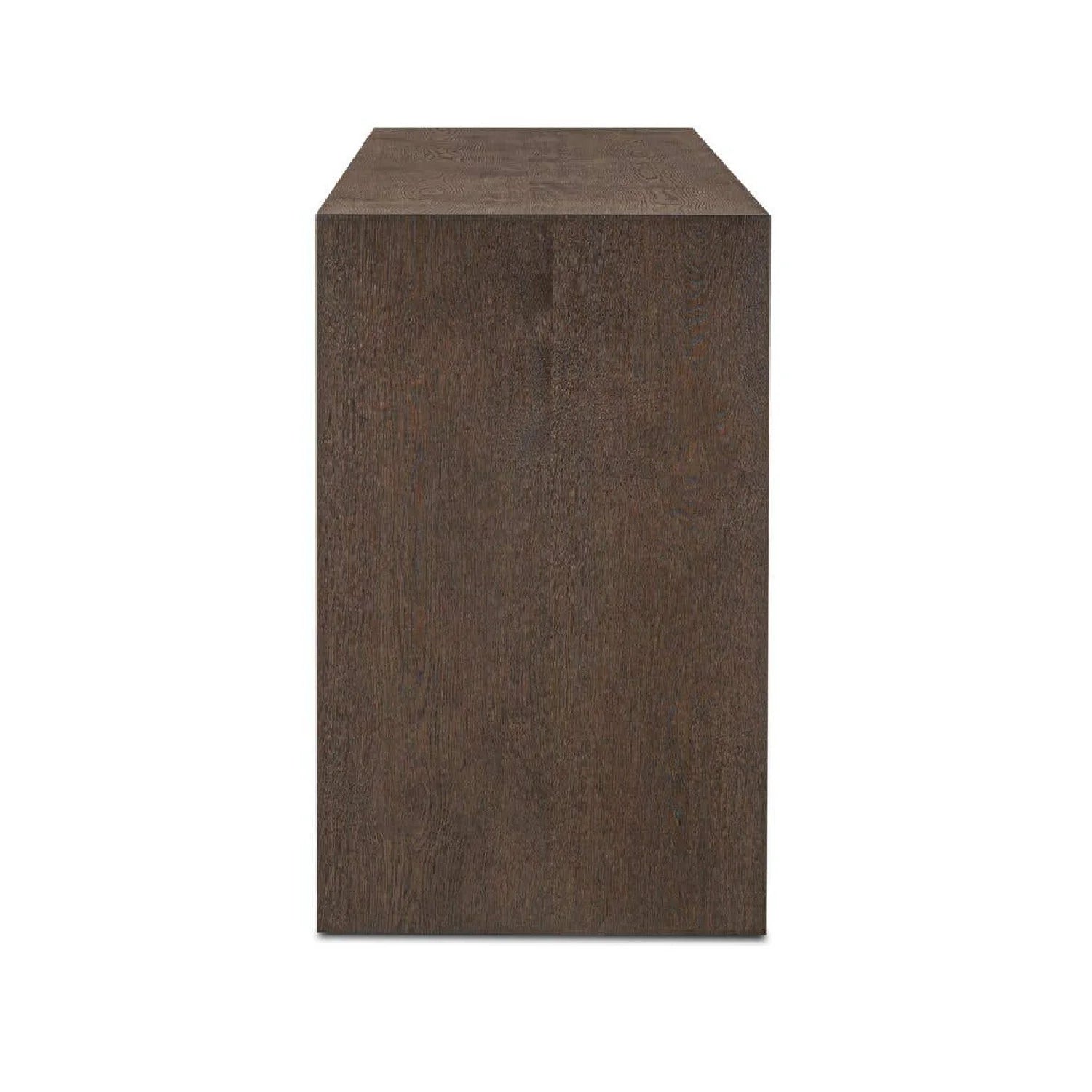 Luxury Brown Oak 4-Door Sideboard European Style for Villa