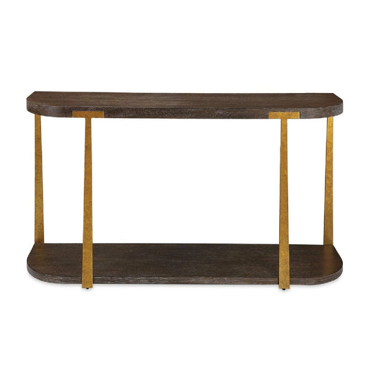 Luxury Brown Oak Console Table Modern Italian Style for Villa