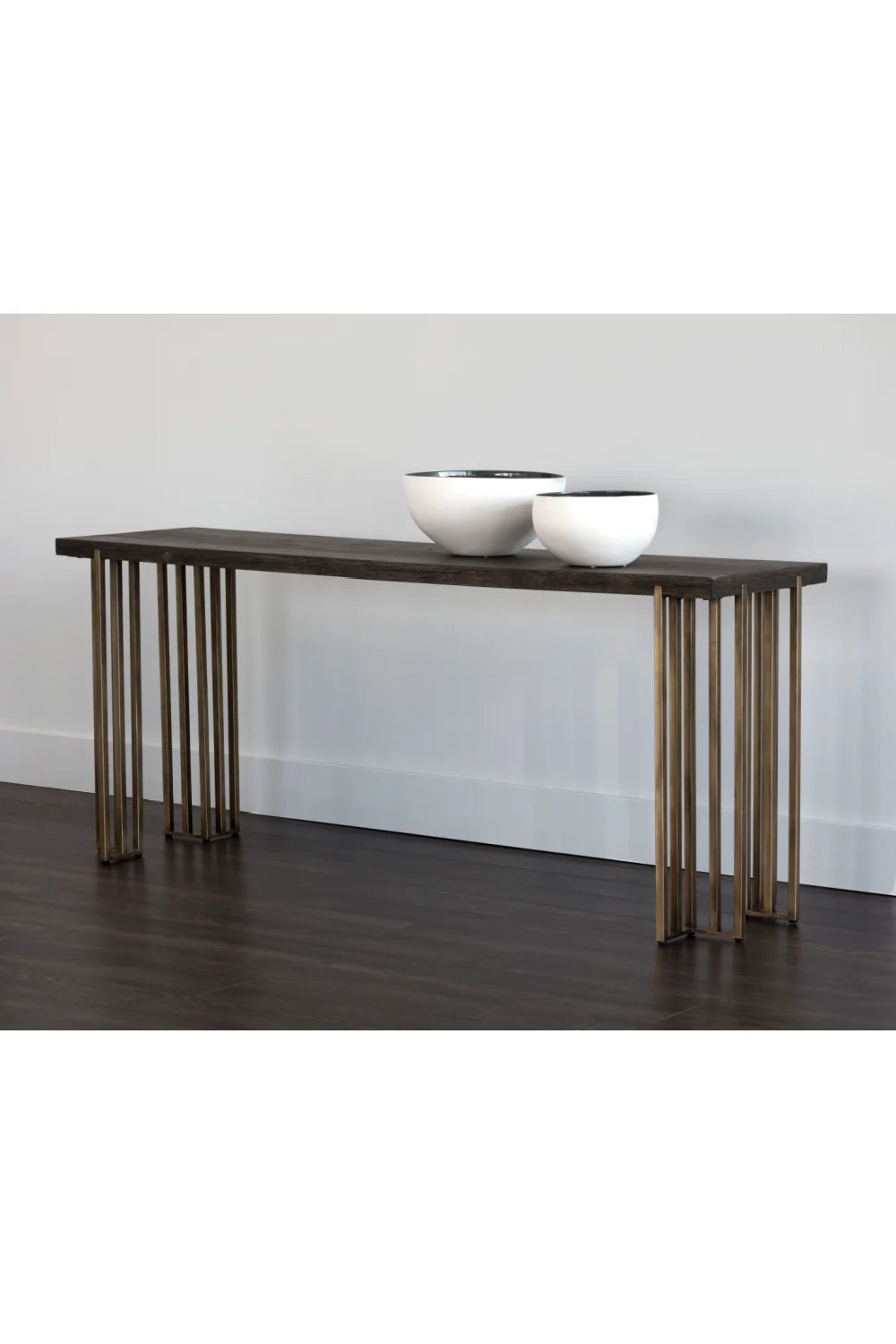 Luxury Brown Oak Console Table Modern Italian Style for Villa