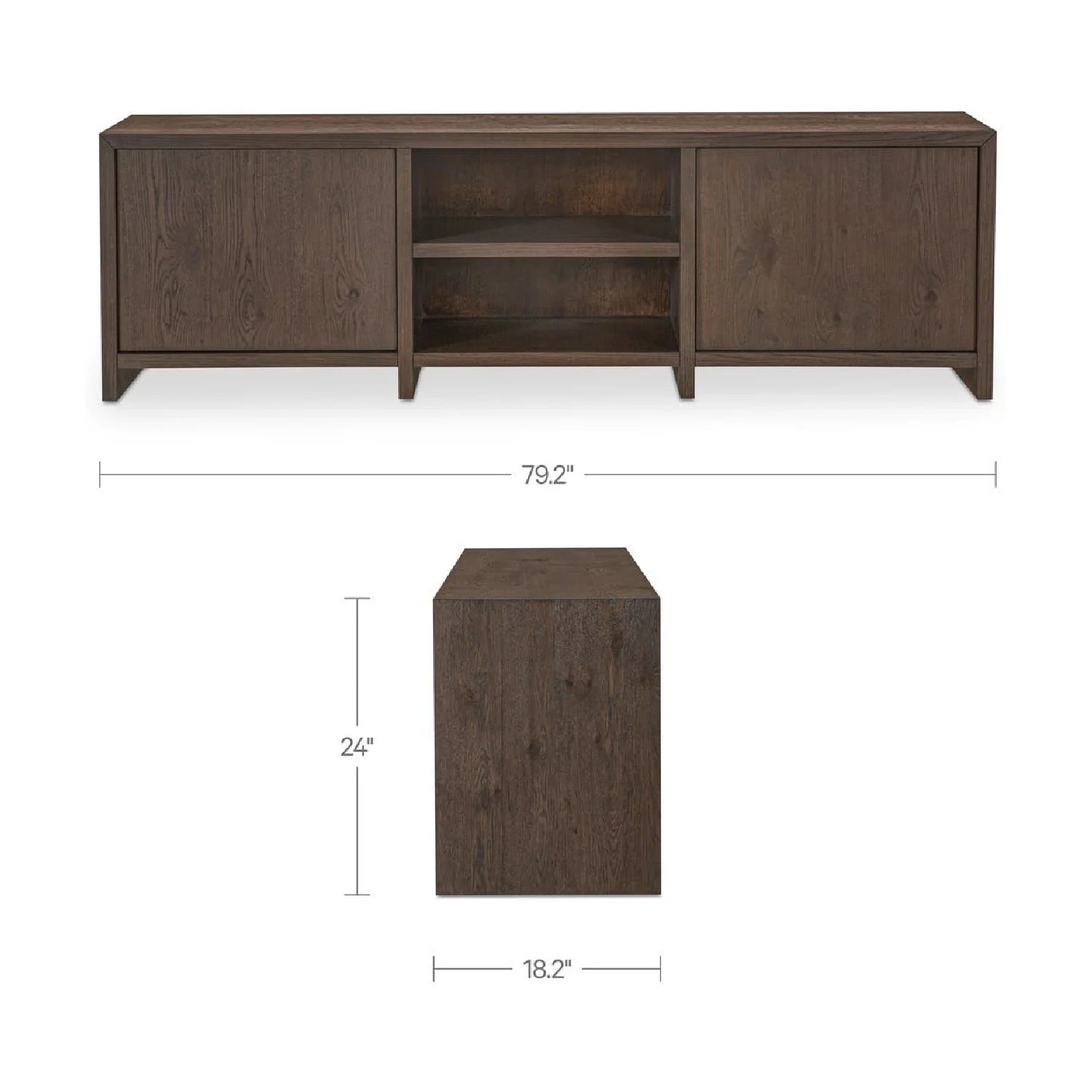 Luxury Brown Oak Media Unit Modern Italian Style for Villa