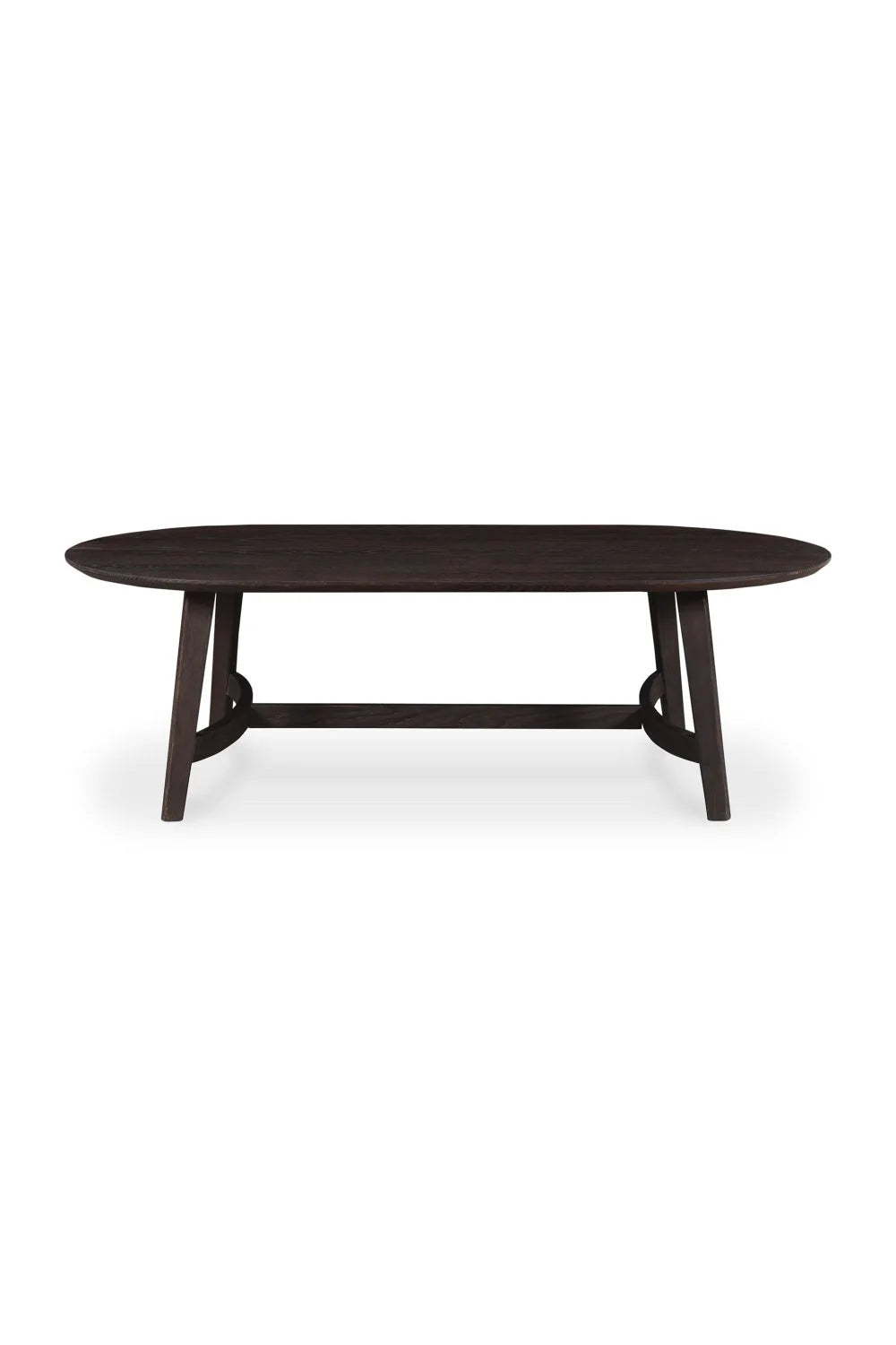 Luxury Brown Oak Oval Coffee Table Modern Italian Style for Villa