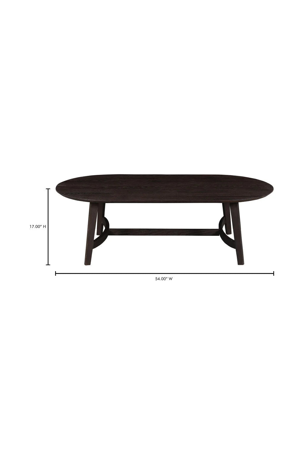 Luxury Brown Oak Oval Coffee Table Modern Italian Style for Villa